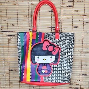 Hello Kitty Red and Black Patterned Tote